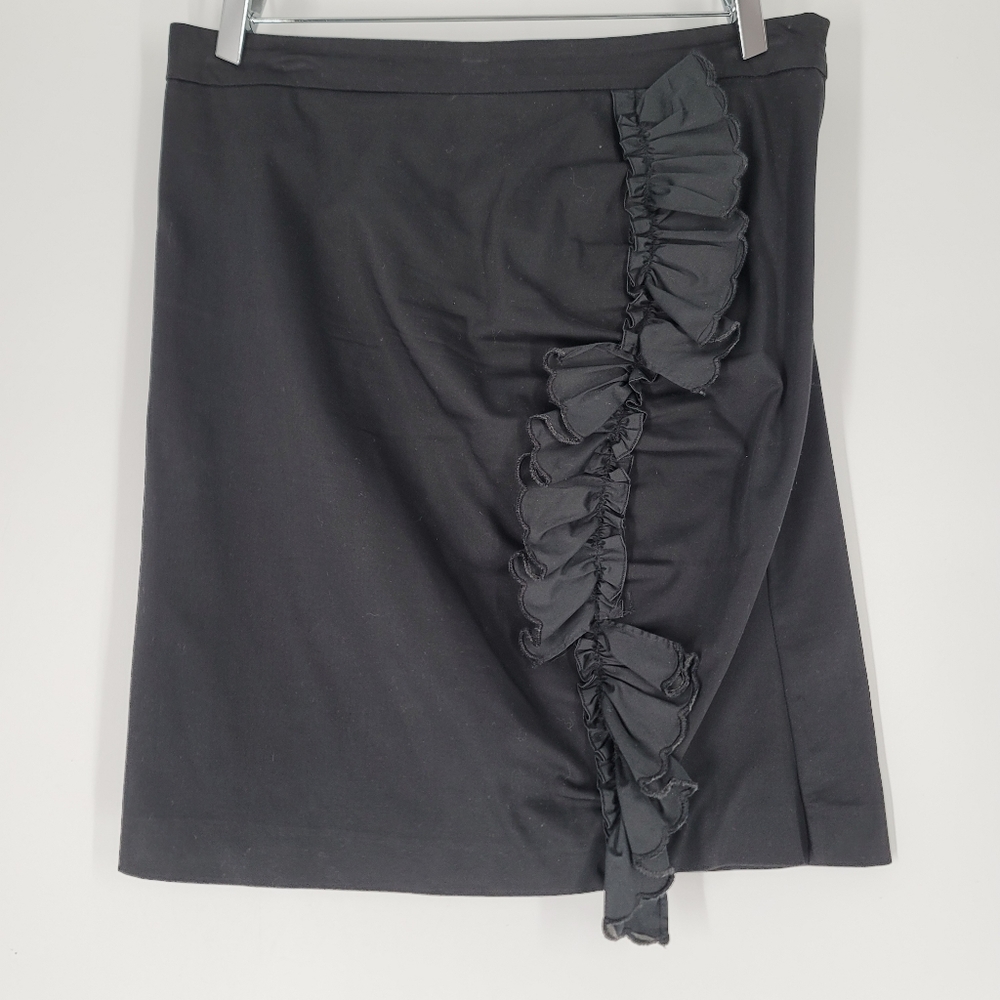 Love Moschino Black Ruffle Cotton Mini Skirt Size 10